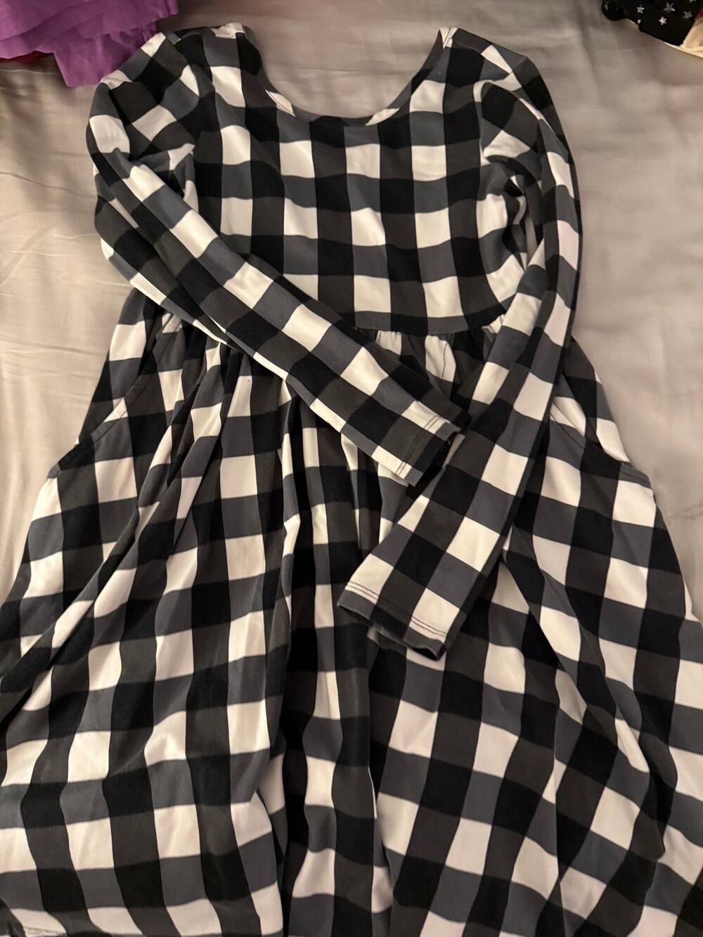 Hanna Andersson black and white plaid Dress size 130